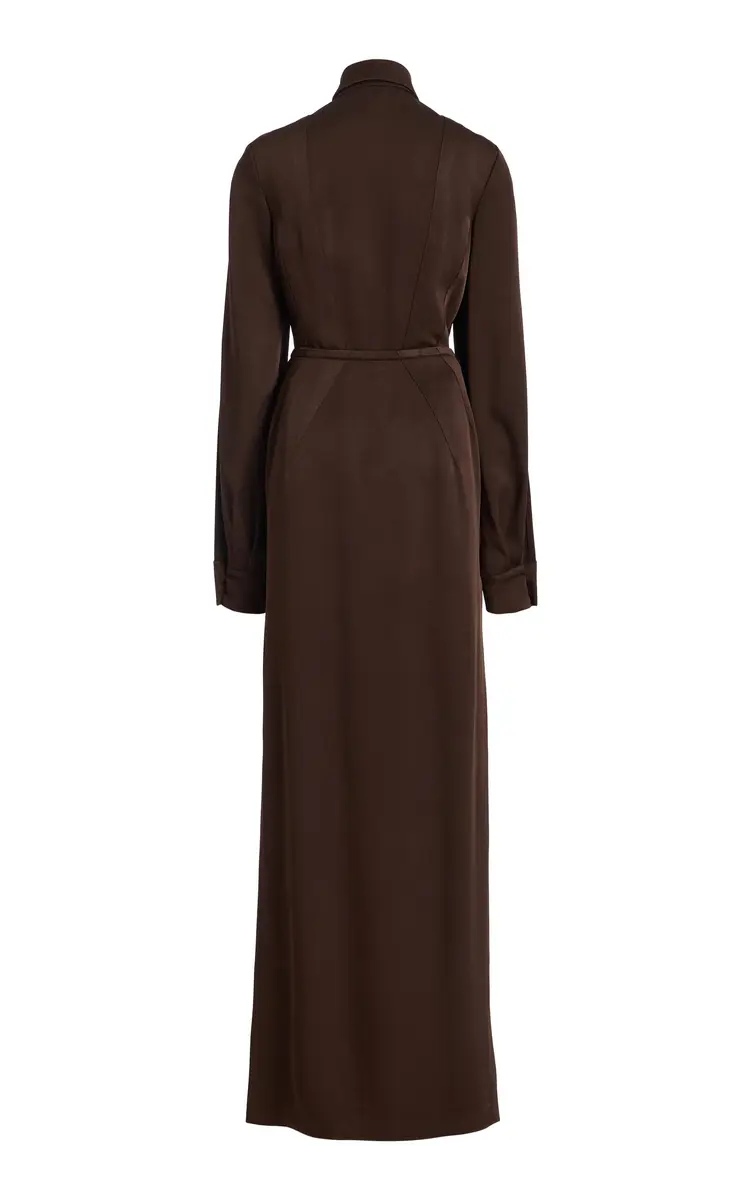 Michael Kors Collection Slit Sleeve Techno Satin Maxi Dress | Thumbnail 5 Michael Kors Collection Slit Sleeve Techno Satin Maxi Dress | Thumbnail 5