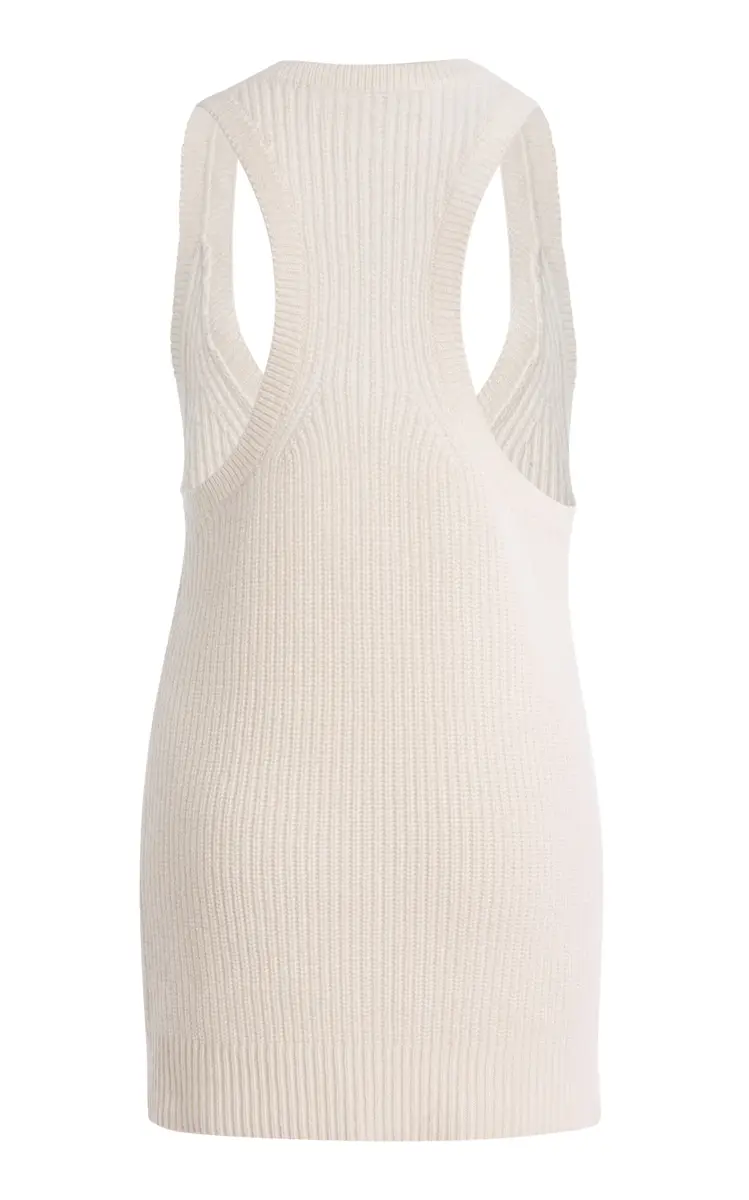 Michael Kors Collection Racer Back Cashmere-Linen Tank Top | Thumbnail 3 Michael Kors Collection Racer Back Cashmere-Linen Tank Top | Thumbnail 3