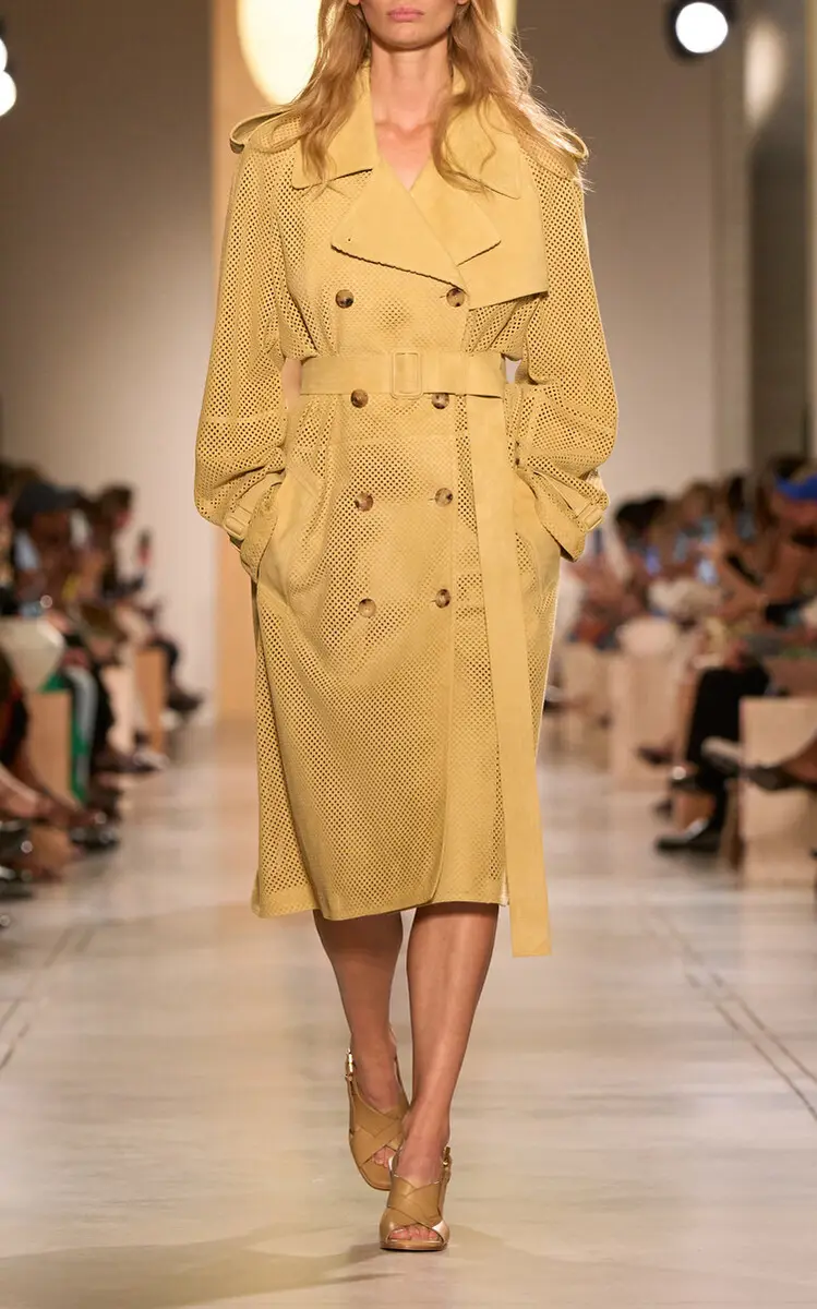 Michael Kors Collection Perforated Suede Trench Coat | Thumbnail 2 Michael Kors Collection Perforated Suede Trench Coat | Thumbnail 2