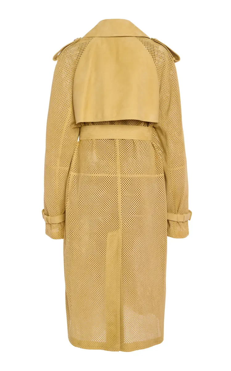 Michael Kors Collection Perforated Suede Trench Coat | Thumbnail 3 Michael Kors Collection Perforated Suede Trench Coat | Thumbnail 3