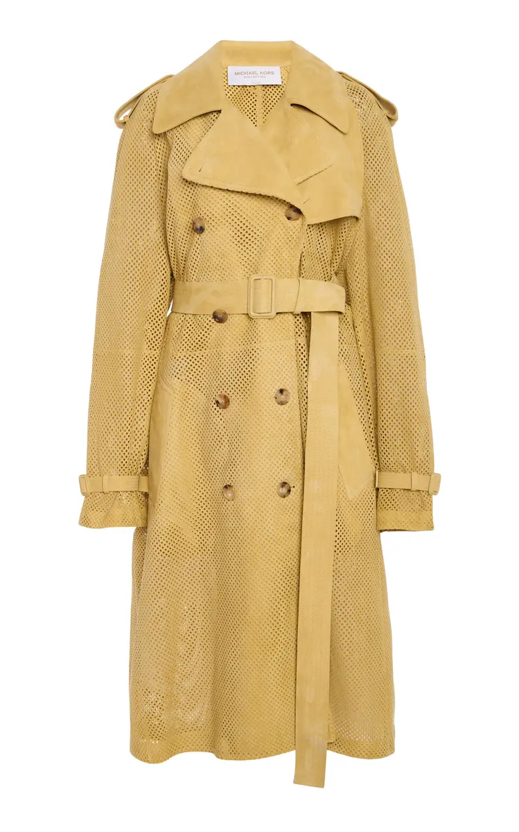 Michael Kors Collection Perforated Suede Trench Coat | Thumbnail 6 Michael Kors Collection Perforated Suede Trench Coat | Thumbnail 6