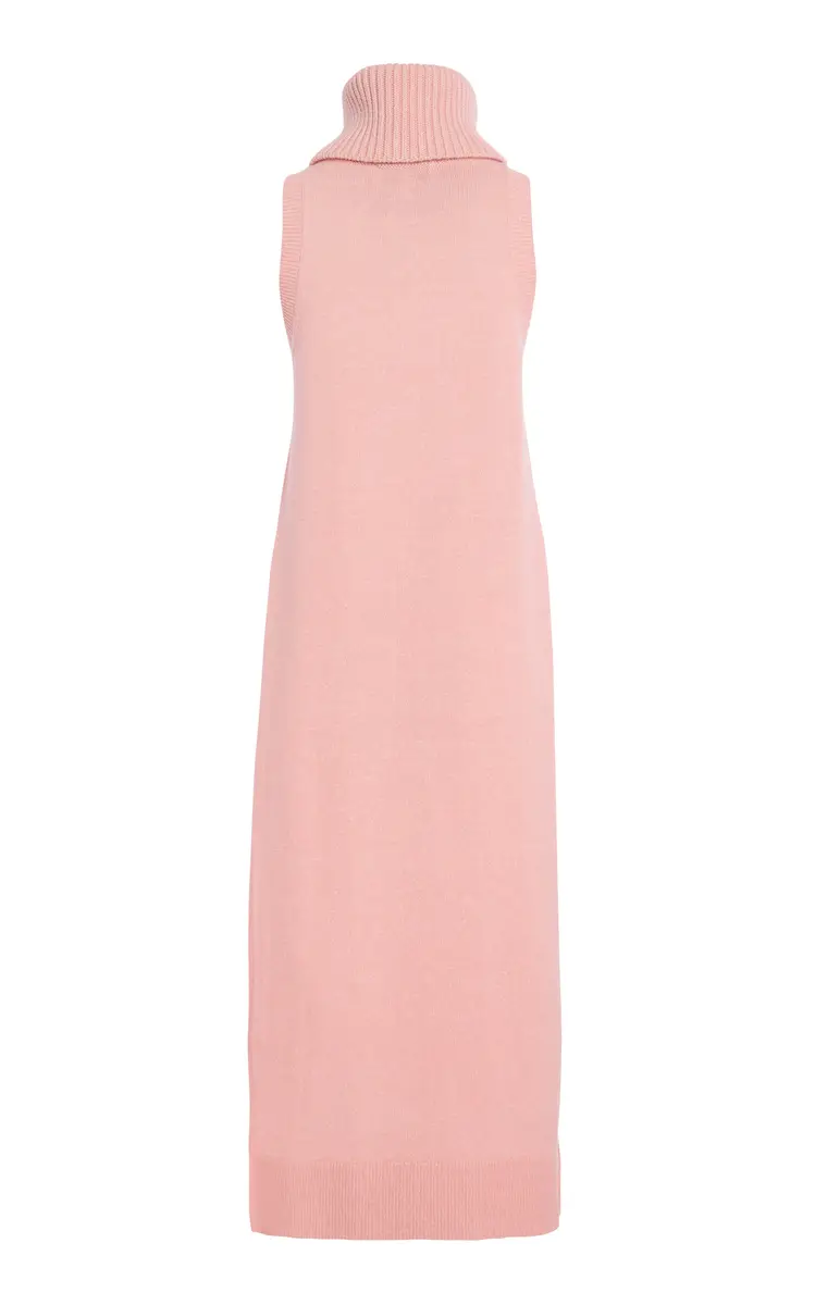 Michael Kors Collection Cowl Neck Cashmere-Linen Tunic Midi Dress | Thumbnail 3