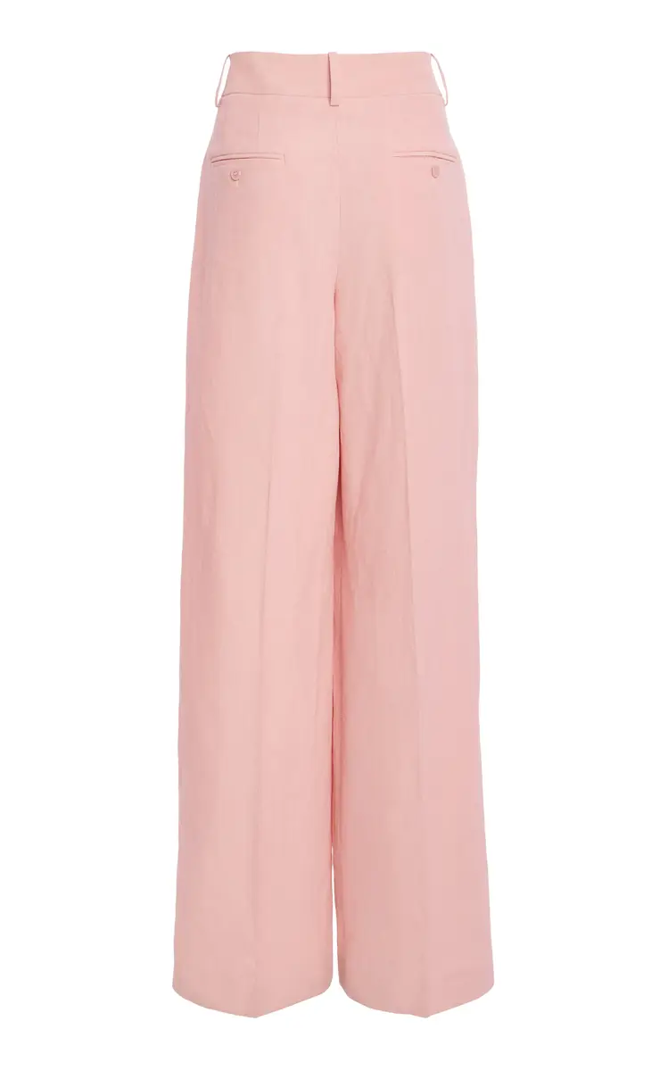 Michael Kors Collection Pleated Sand washed Linen Suiting Wide-Leg Pants | Thumbnail 3