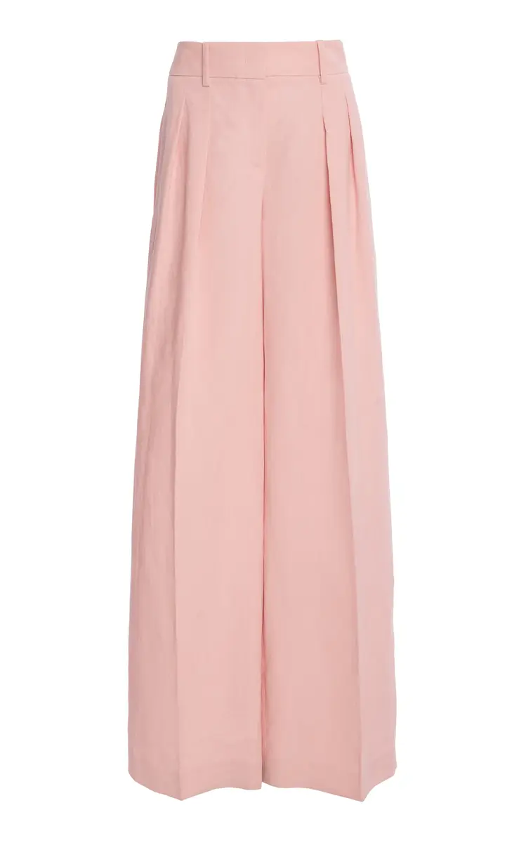 Michael Kors Collection Pleated Sand washed Linen Suiting Wide-Leg Pants | Thumbnail 6