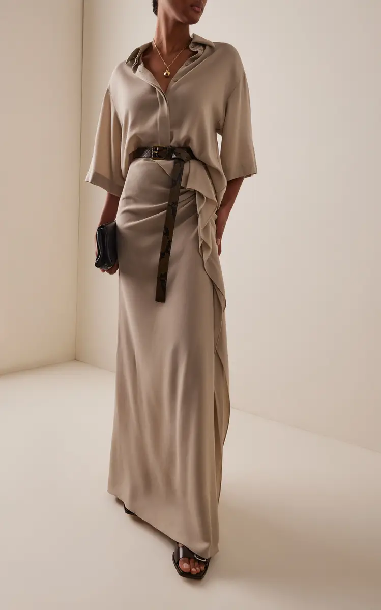 Michael Kors Collection Draped Wool Maxi Skirt | Thumbnail 2