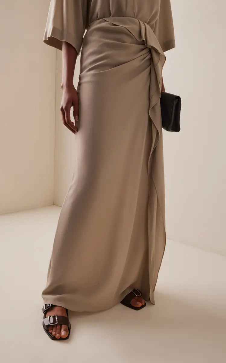 Michael Kors Collection Draped Wool Maxi Skirt | Thumbnail 3