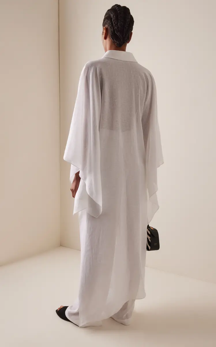Michael Kors Collection Asymmetric Linen Crepe Caftan | Thumbnail 9 Michael Kors Collection Asymmetric Linen Crepe Caftan | Thumbnail 9