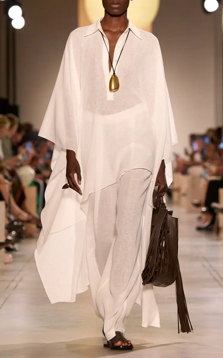 Michael Kors Collection Asymmetric Linen Crepe Caftan | Thumbnail 10 Michael Kors Collection Asymmetric Linen Crepe Caftan | Thumbnail 10