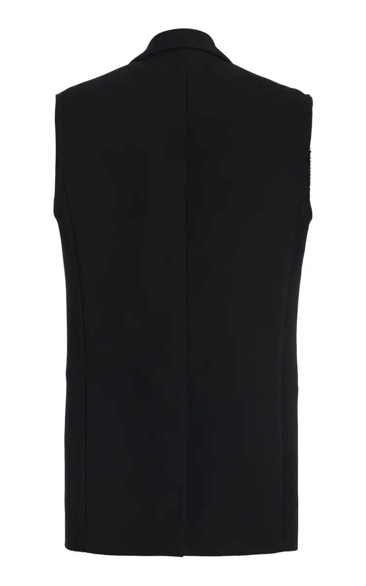 Michael Kors Collection Frayed Wool Gabardine Vest | Thumbnail 5