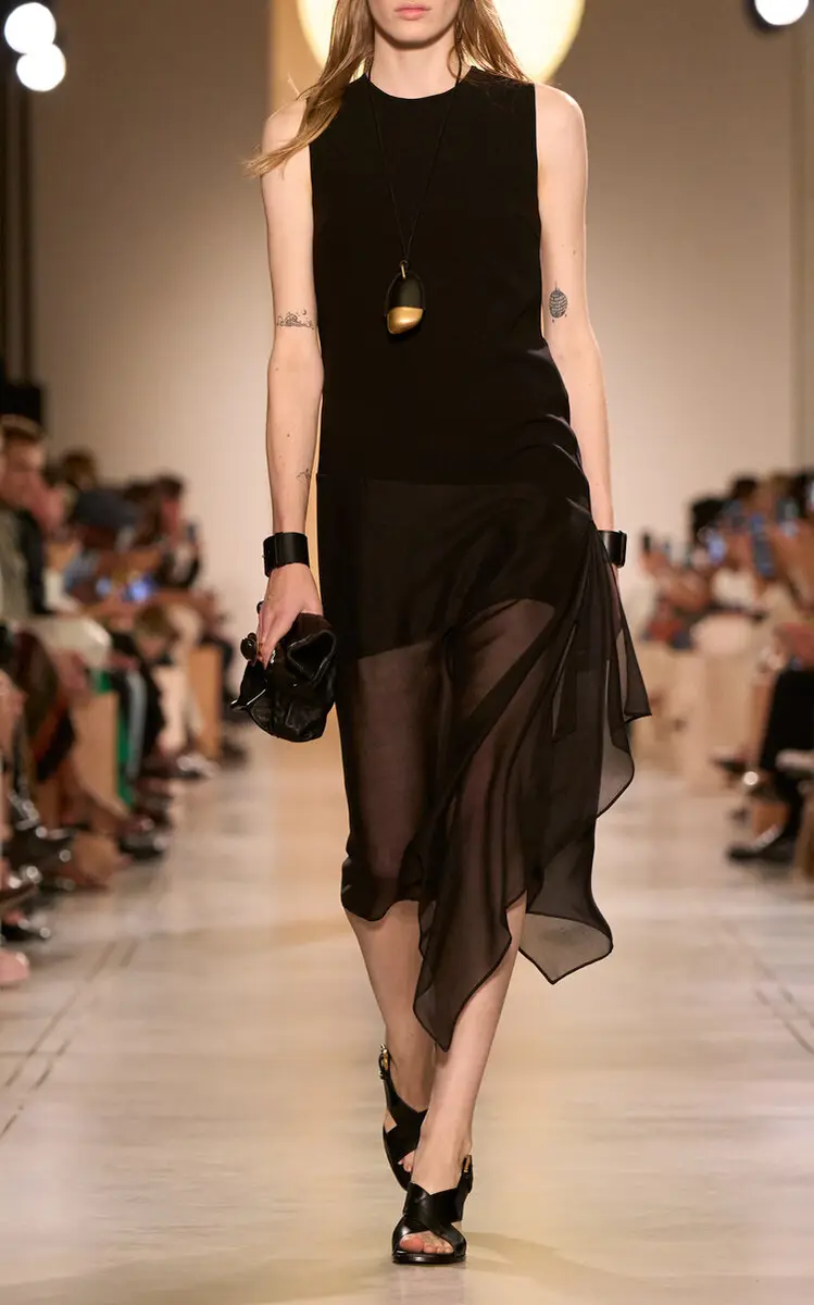 Michael Kors Collection Skirt-Veiled Stretch-Wool Crepe Midi Dress | Thumbnail 4 Michael Kors Collection Skirt-Veiled Stretch-Wool Crepe Midi Dress | Thumbnail 4