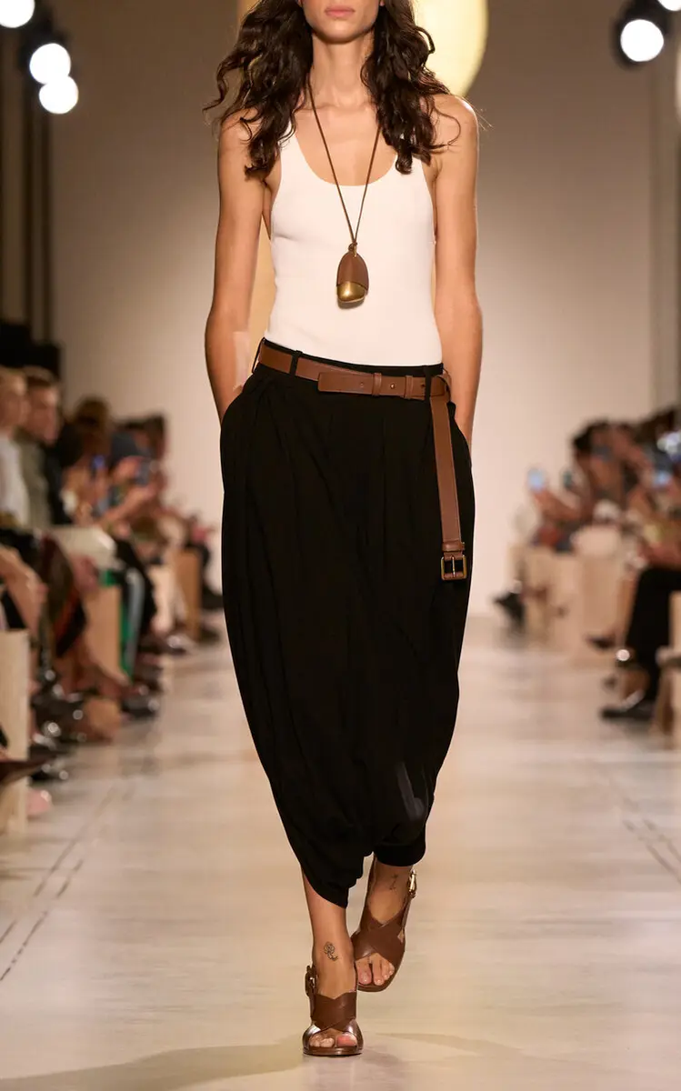 Michael Kors Collection Draped Stretch-Tissue Wool Crepe Culottes | Thumbnail 2