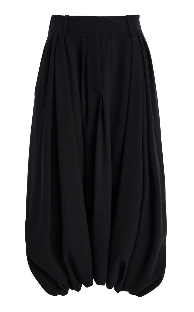 Michael Kors Collection Draped Stretch-Tissue Wool Crepe Culottes | Thumbnail 6