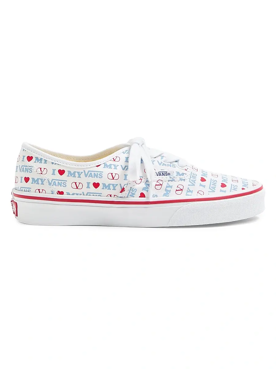 Valentino Garavani and Vans Women's Low-Top Sneakers - White Rouge Pur | Image 1 Valentino Garavani and Vans Women's Low-Top Sneakers - White Rouge Pur | Image 1