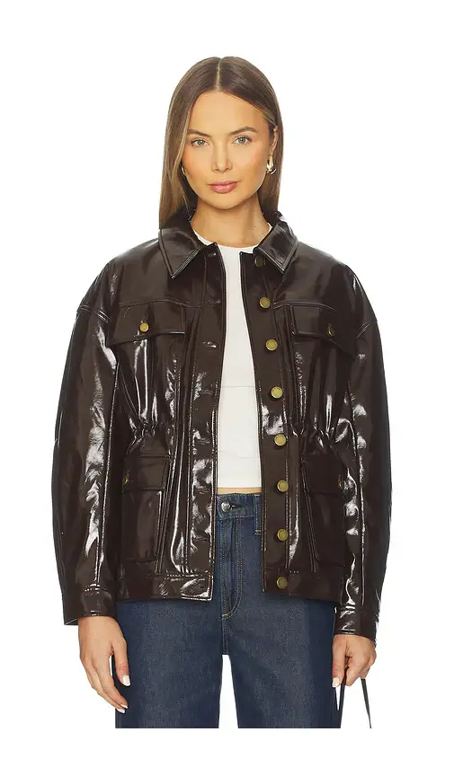 rag & bone Amy Faux Patent Leather Jacket