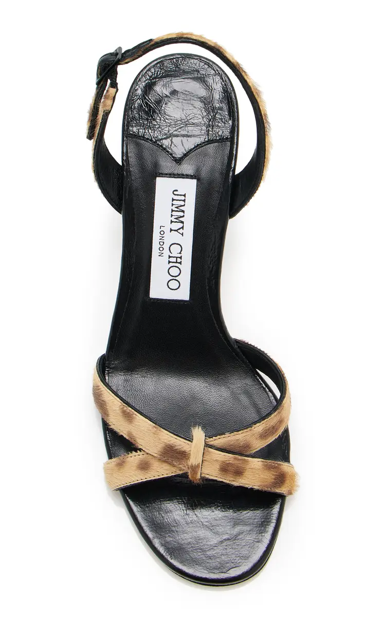Jimmy Choo Elsy Leopard-Print Pony Hair Sandals | Thumbnail 4 Jimmy Choo Elsy Leopard-Print Pony Hair Sandals | Thumbnail 4