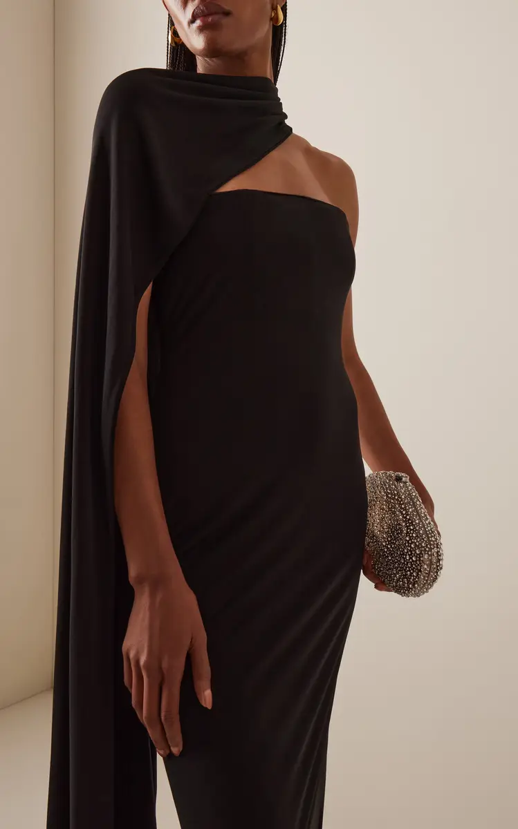 Cult Gaia Corsica Draped Cape Jersey Maxi Dress | Thumbnail 3 Cult Gaia Corsica Draped Cape Jersey Maxi Dress | Thumbnail 3