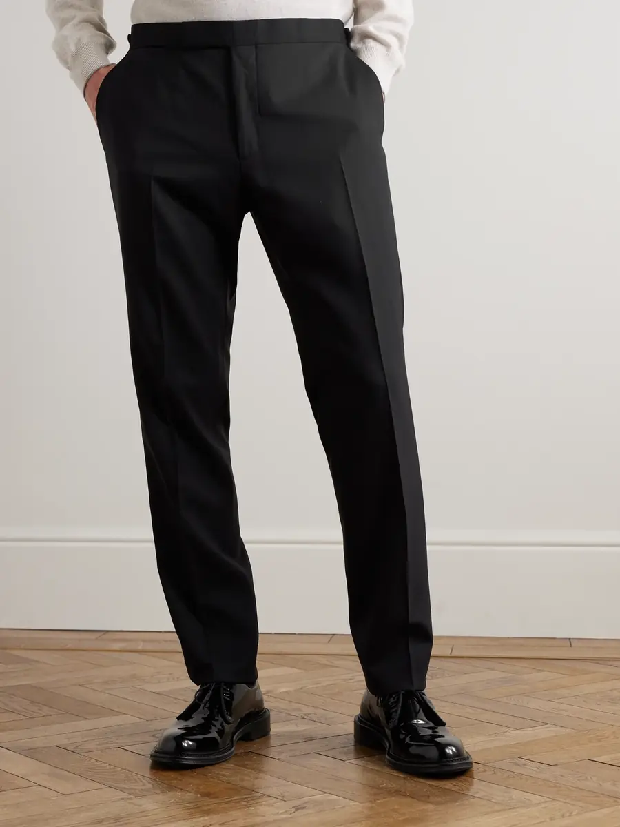 MR P. Slim-Fit Twill-Trimmed Wool Tuxedo Trousers - Men | Thumbnail 3