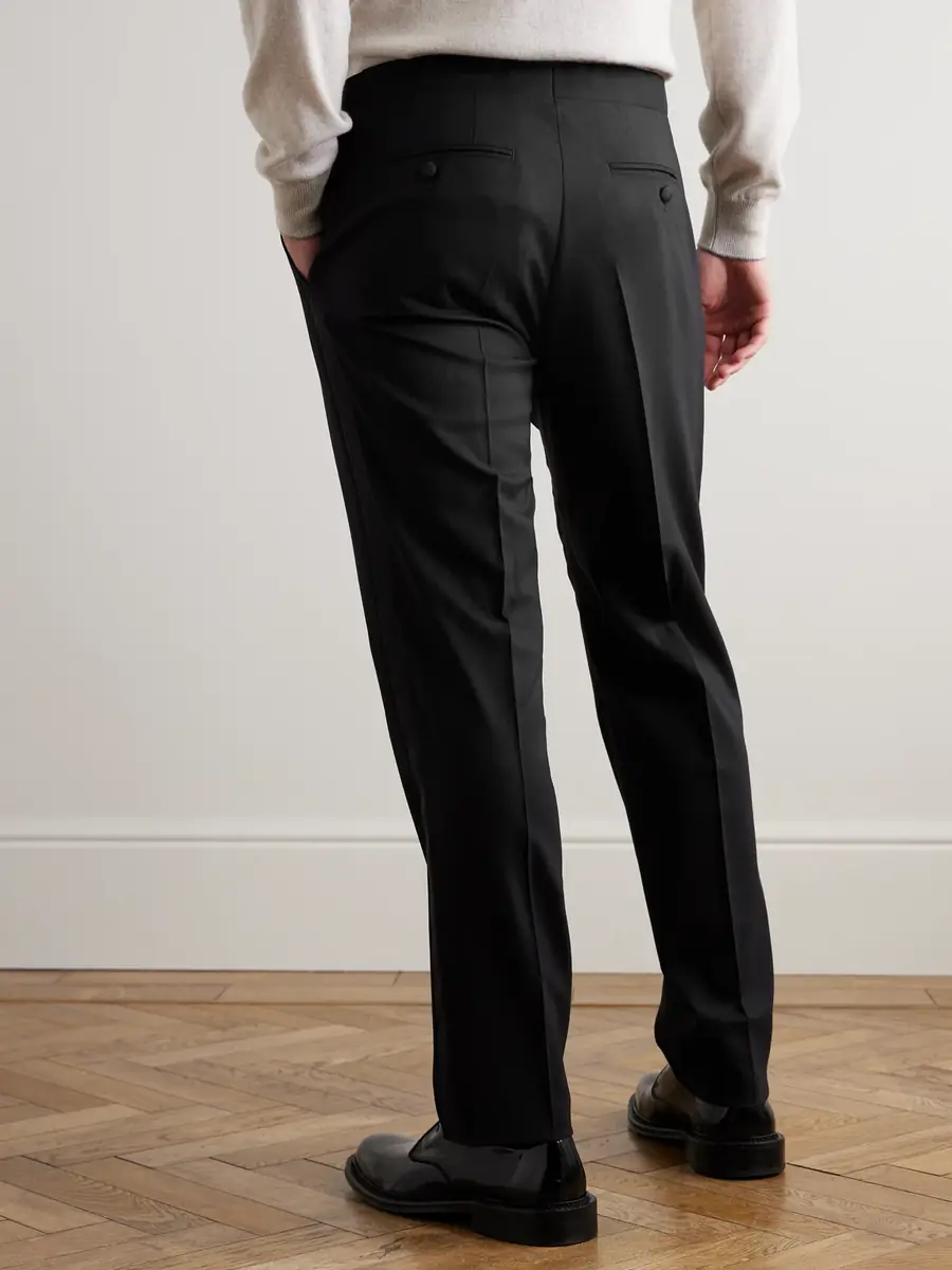 MR P. Slim-Fit Twill-Trimmed Wool Tuxedo Trousers - Men | Thumbnail 4