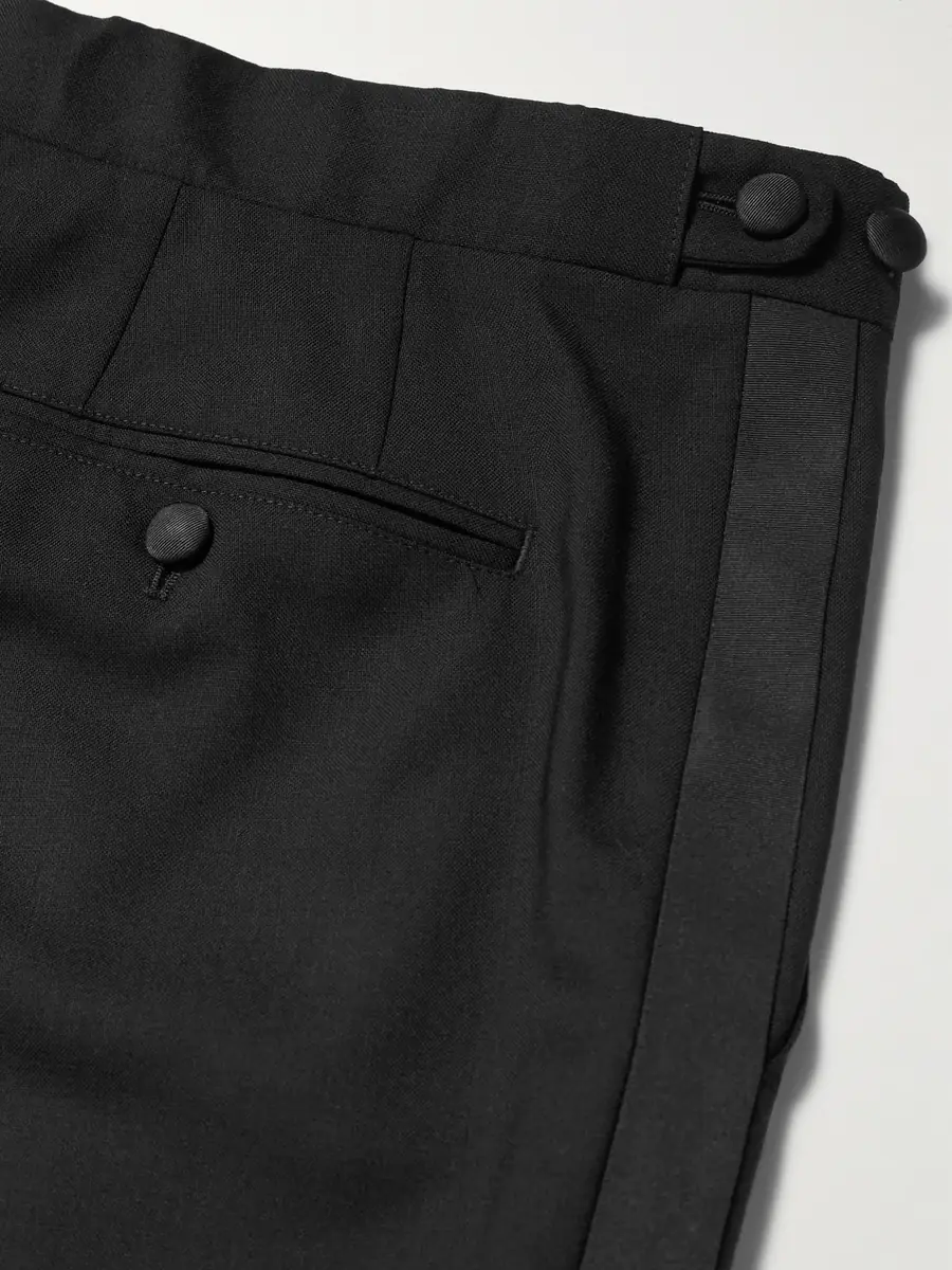 MR P. Slim-Fit Twill-Trimmed Wool Tuxedo Trousers - Men | Thumbnail 5