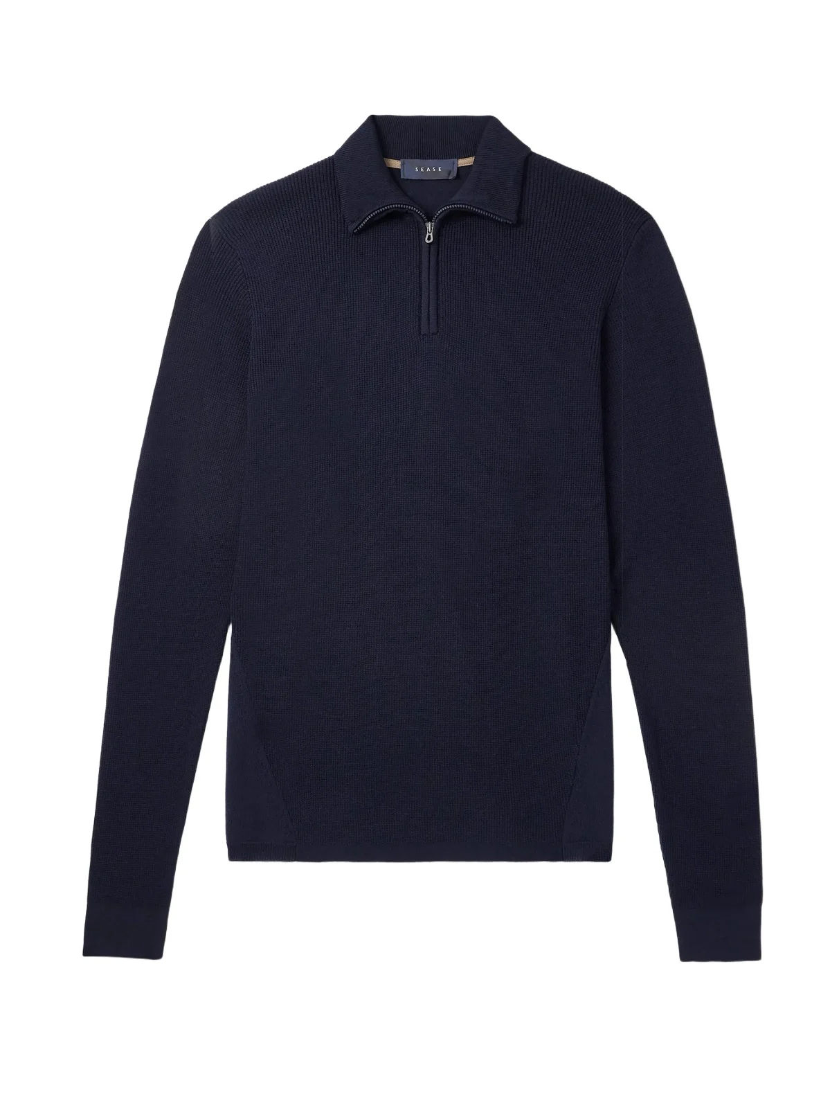 Waffle-Knit Virgin Wool Half-Zip Sweater - Men Waffle-Knit Virgin Wool Half-Zip Sweater - Men