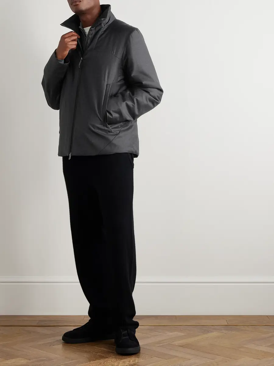 Sease Padded Virgin Wool and Silk-Blend Flannel Jacket - Men | Thumbnail 2