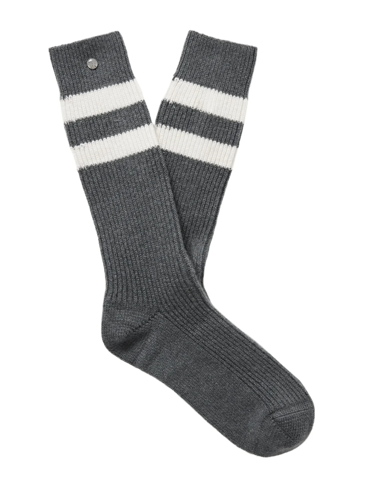 God’s True Cashmere Shadow Sunstone-Embellished Striped Ribbed Cashmere-Blend Socks - Men
