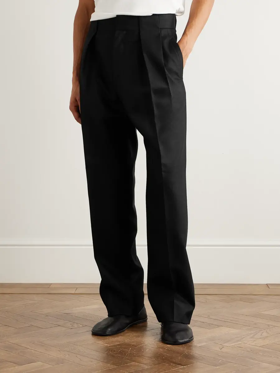 Zegna Straight-Leg Pleated Wool Trousers - Men | Thumbnail 3