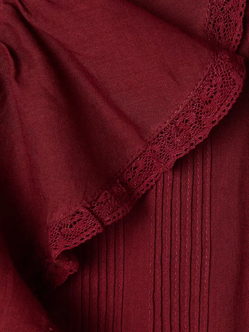 DÔEN Henri Lace-trimmed Ruffled Pintucked Organic Cotton-voile Blouse | Thumbnail 5 DÔEN Henri Lace-trimmed Ruffled Pintucked Organic Cotton-voile Blouse | Thumbnail 5