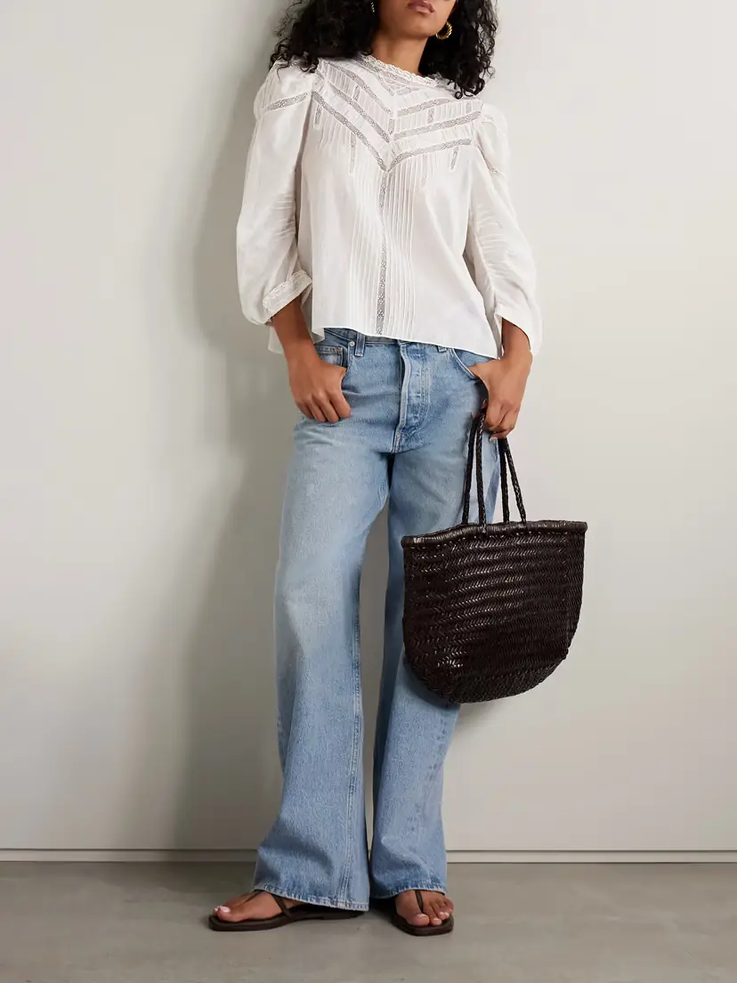 DÔEN Adelphine Crochet-trimmed Pintucked Organic Cotton-voile Blouse | Thumbnail 2 DÔEN Adelphine Crochet-trimmed Pintucked Organic Cotton-voile Blouse | Thumbnail 2