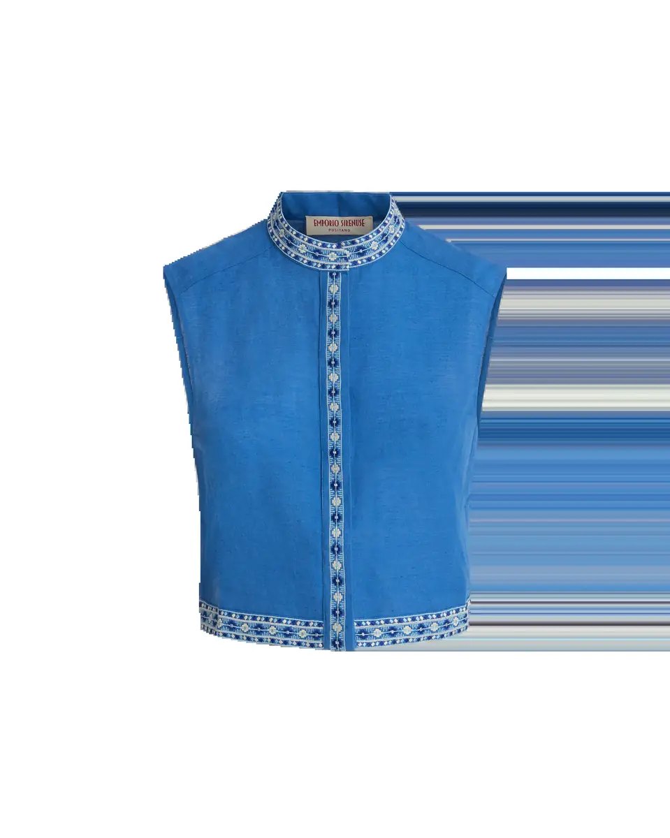 Emporio Sirenuse Andorra Top with Astragal Embroidery | Thumbnail 11