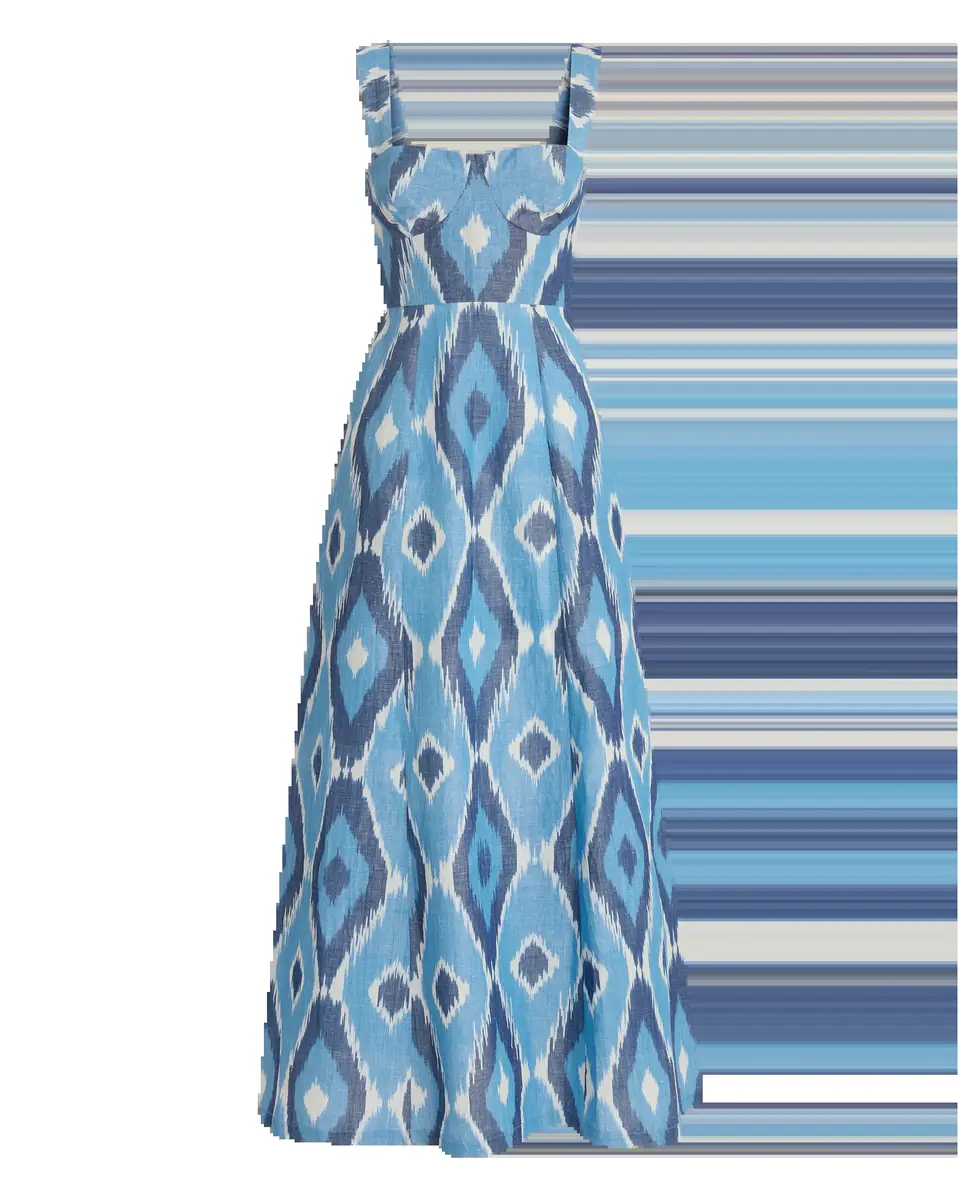 Emporio Sirenuse Azzurra Dress in Diamond Ikat | Thumbnail 4 Emporio Sirenuse Azzurra Dress in Diamond Ikat | Thumbnail 4