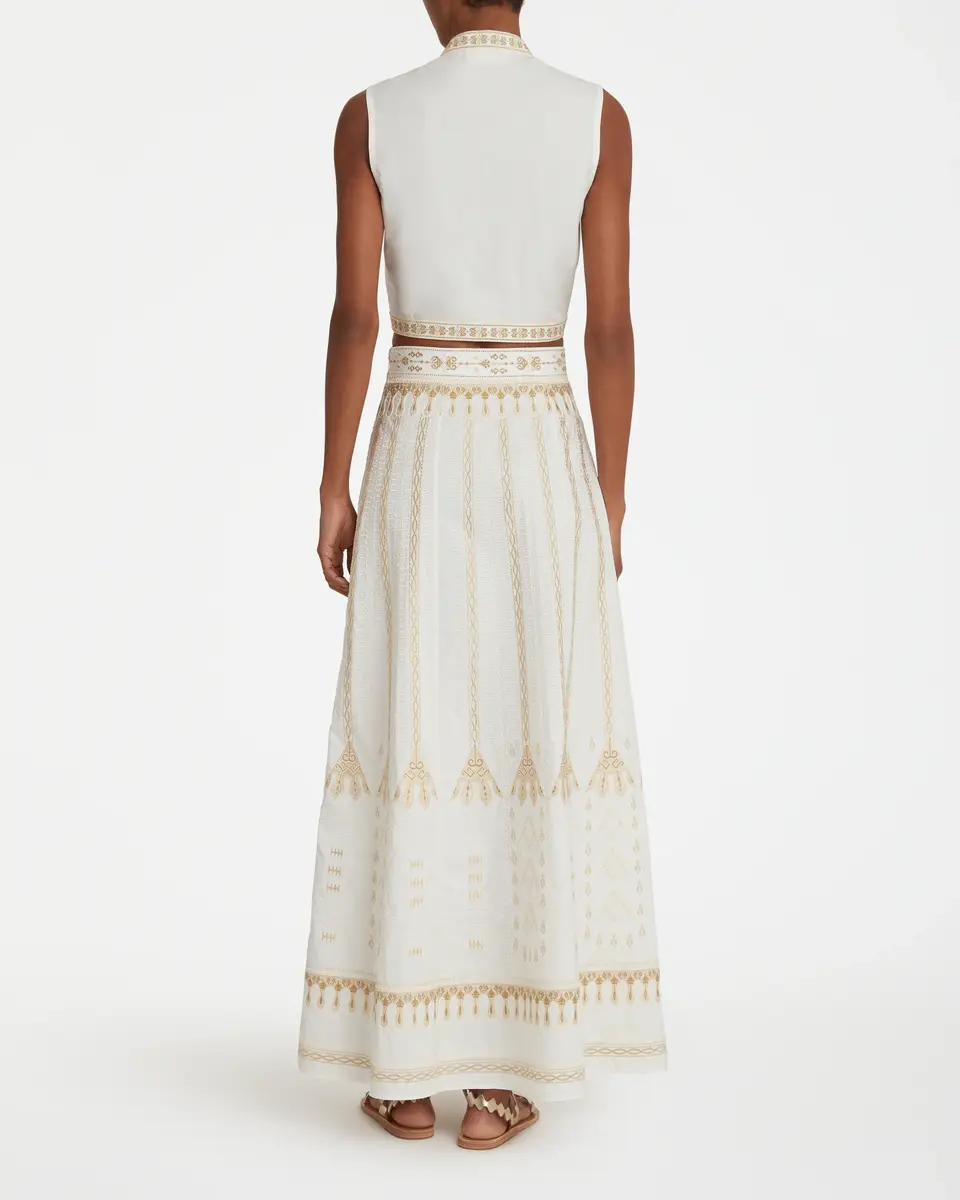 Emporio Sirenuse Camille Skirt with Calliope Embroidery | Thumbnail 4