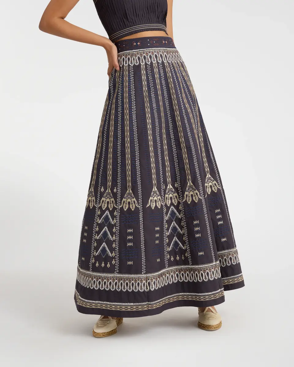 Emporio Sirenuse Camille Skirt with Calliope Embroidery | Thumbnail 7