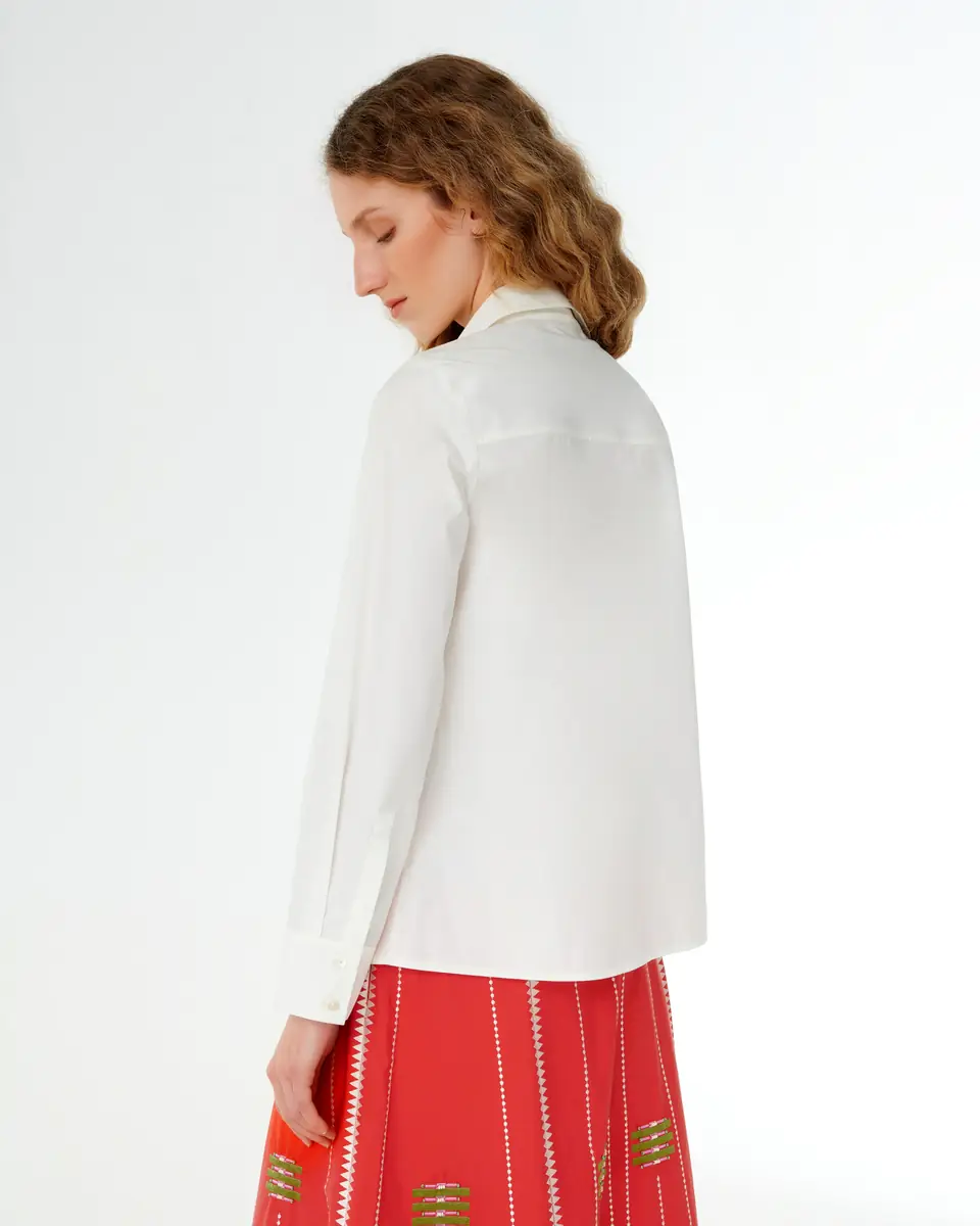 Emporio Sirenuse Cassandra Shirt with Greek Rooster Embroidery | Thumbnail 4 Emporio Sirenuse Cassandra Shirt with Greek Rooster Embroidery | Thumbnail 4
