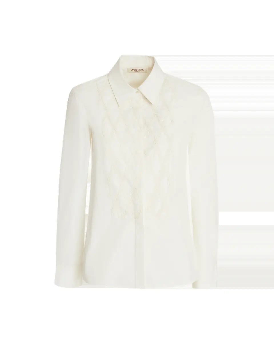Emporio Sirenuse Cassandra Shirt with Greek Rooster Embroidery | Thumbnail 5 Emporio Sirenuse Cassandra Shirt with Greek Rooster Embroidery | Thumbnail 5