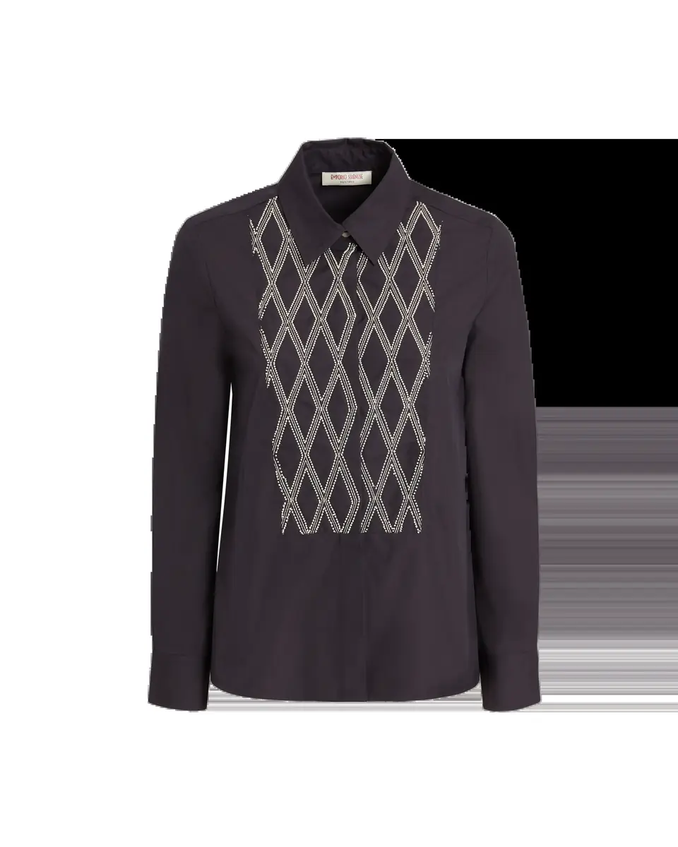 Emporio Sirenuse Cassandra Shirt with Greek Rooster Embroidery | Thumbnail 10 Emporio Sirenuse Cassandra Shirt with Greek Rooster Embroidery | Thumbnail 10