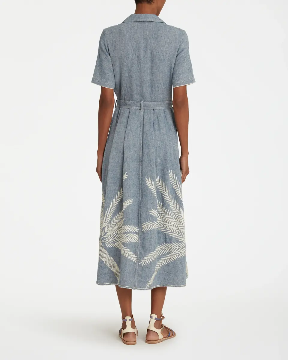 Emporio Sirenuse Claudia Dress with Palm Embroidery | Thumbnail 6 Emporio Sirenuse Claudia Dress with Palm Embroidery | Thumbnail 6
