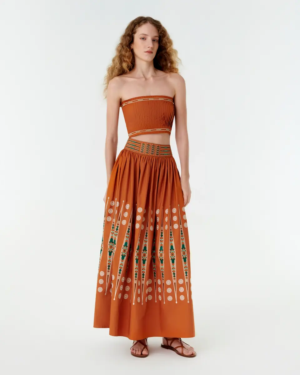Emporio Sirenuse Flavia Top with Backgammon Embroidery | Thumbnail 3 Emporio Sirenuse Flavia Top with Backgammon Embroidery | Thumbnail 3