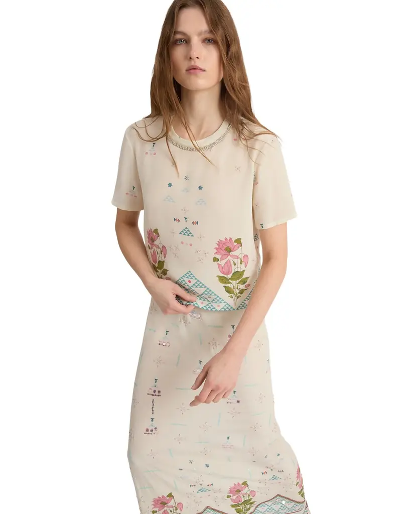 Emporio Sirenuse Gabrielle Top in Indian Rose Print
