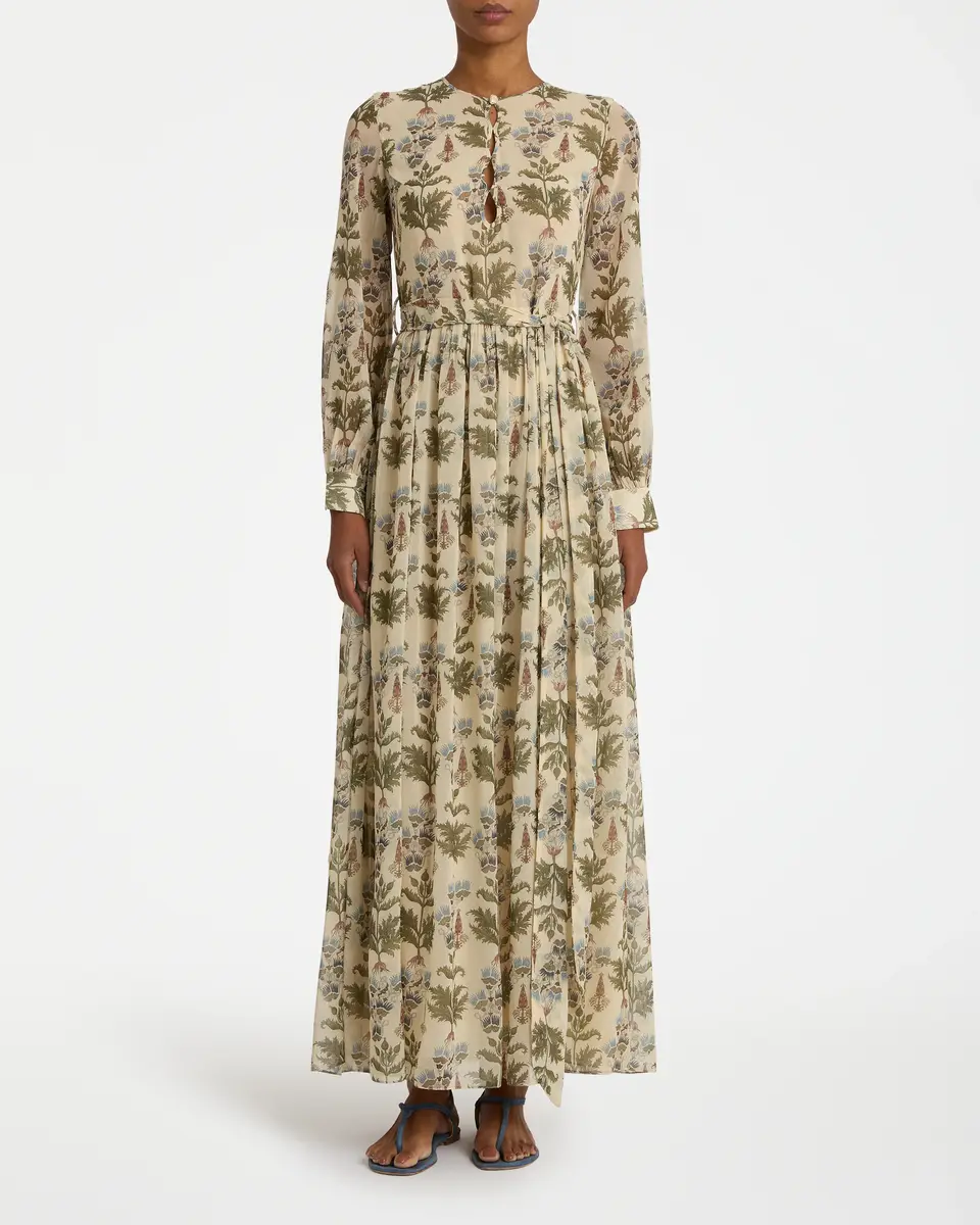 Emporio Sirenuse Giorgina Dress in Shiny Persian Botanic Print | Thumbnail 2 Emporio Sirenuse Giorgina Dress in Shiny Persian Botanic Print | Thumbnail 2