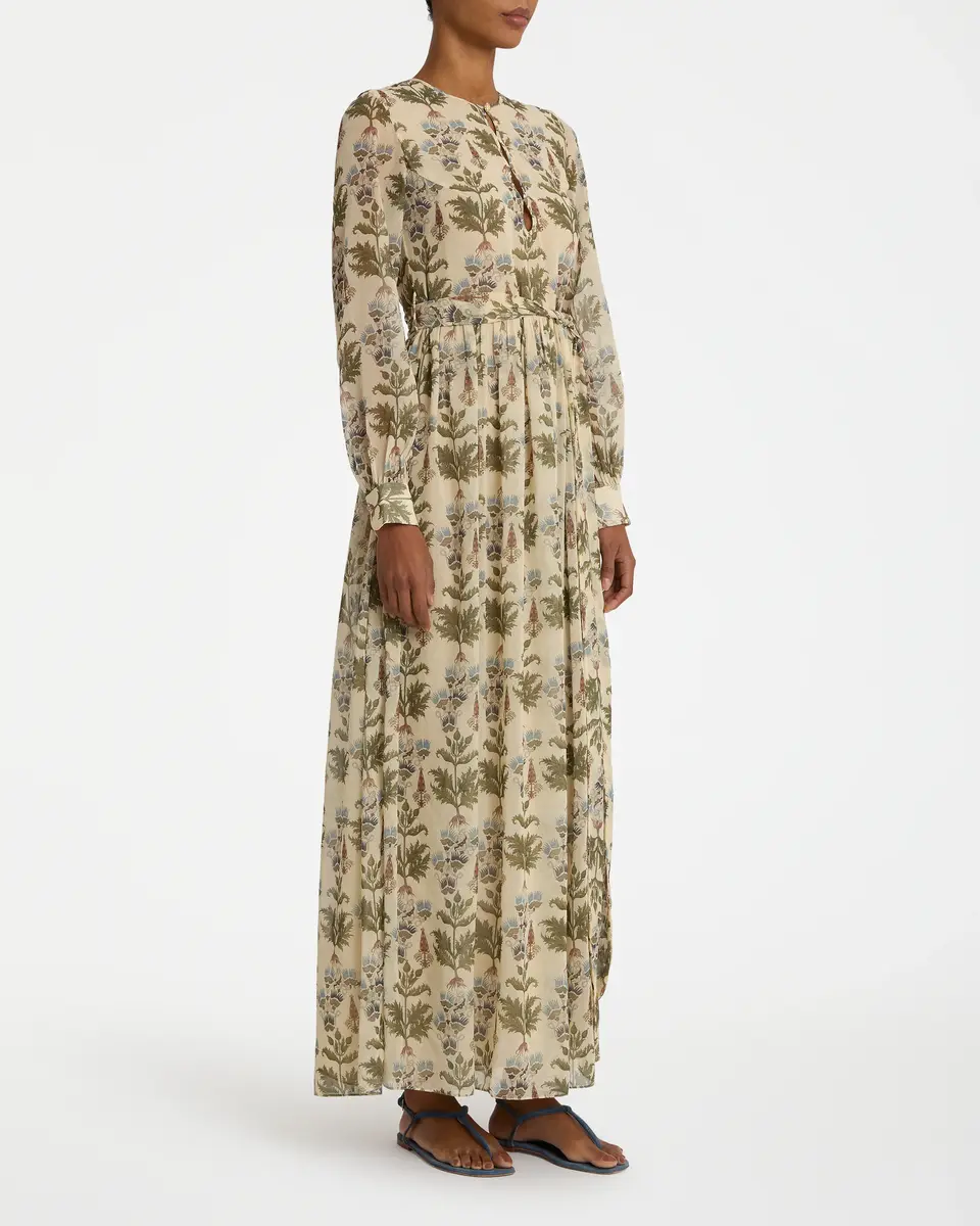 Emporio Sirenuse Giorgina Dress in Shiny Persian Botanic Print | Thumbnail 3 Emporio Sirenuse Giorgina Dress in Shiny Persian Botanic Print | Thumbnail 3