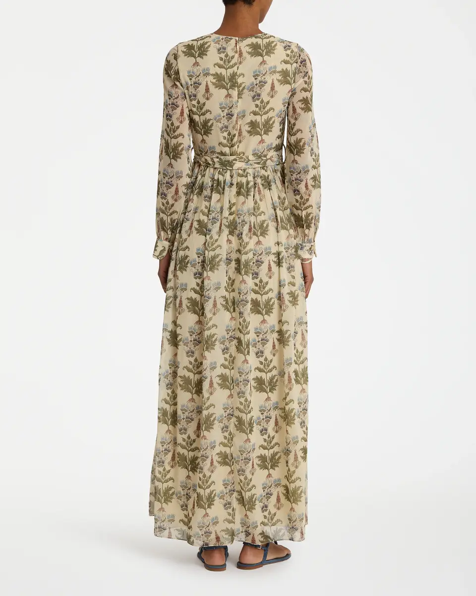 Emporio Sirenuse Giorgina Dress in Shiny Persian Botanic Print | Thumbnail 4 Emporio Sirenuse Giorgina Dress in Shiny Persian Botanic Print | Thumbnail 4