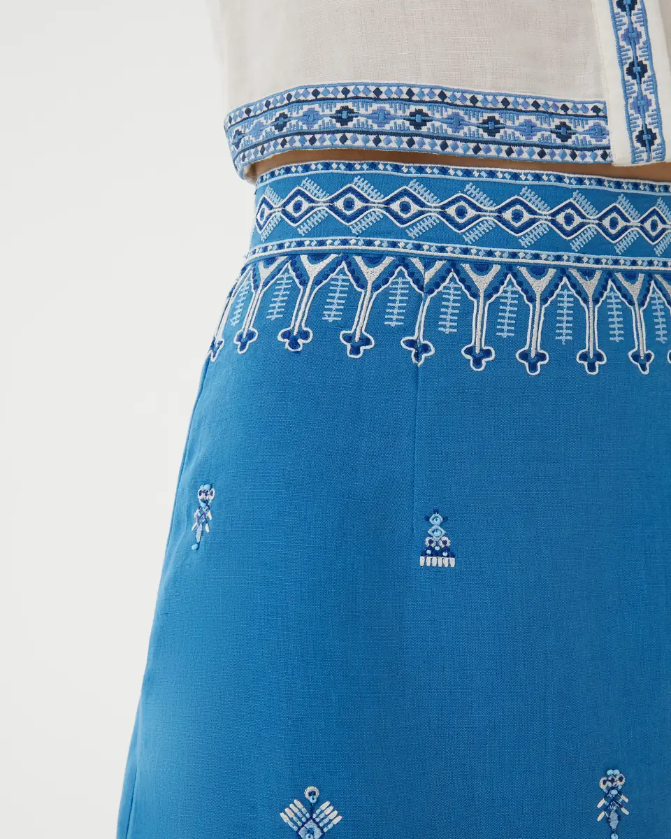 Emporio Sirenuse Giuliana Skirt with Astragal Embroidery | Thumbnail 2 Emporio Sirenuse Giuliana Skirt with Astragal Embroidery | Thumbnail 2