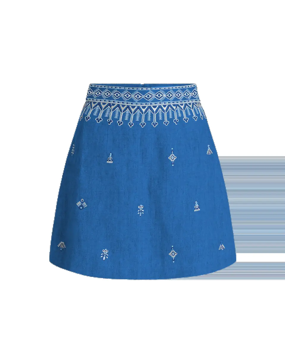 Emporio Sirenuse Giuliana Skirt with Astragal Embroidery | Thumbnail 5 Emporio Sirenuse Giuliana Skirt with Astragal Embroidery | Thumbnail 5