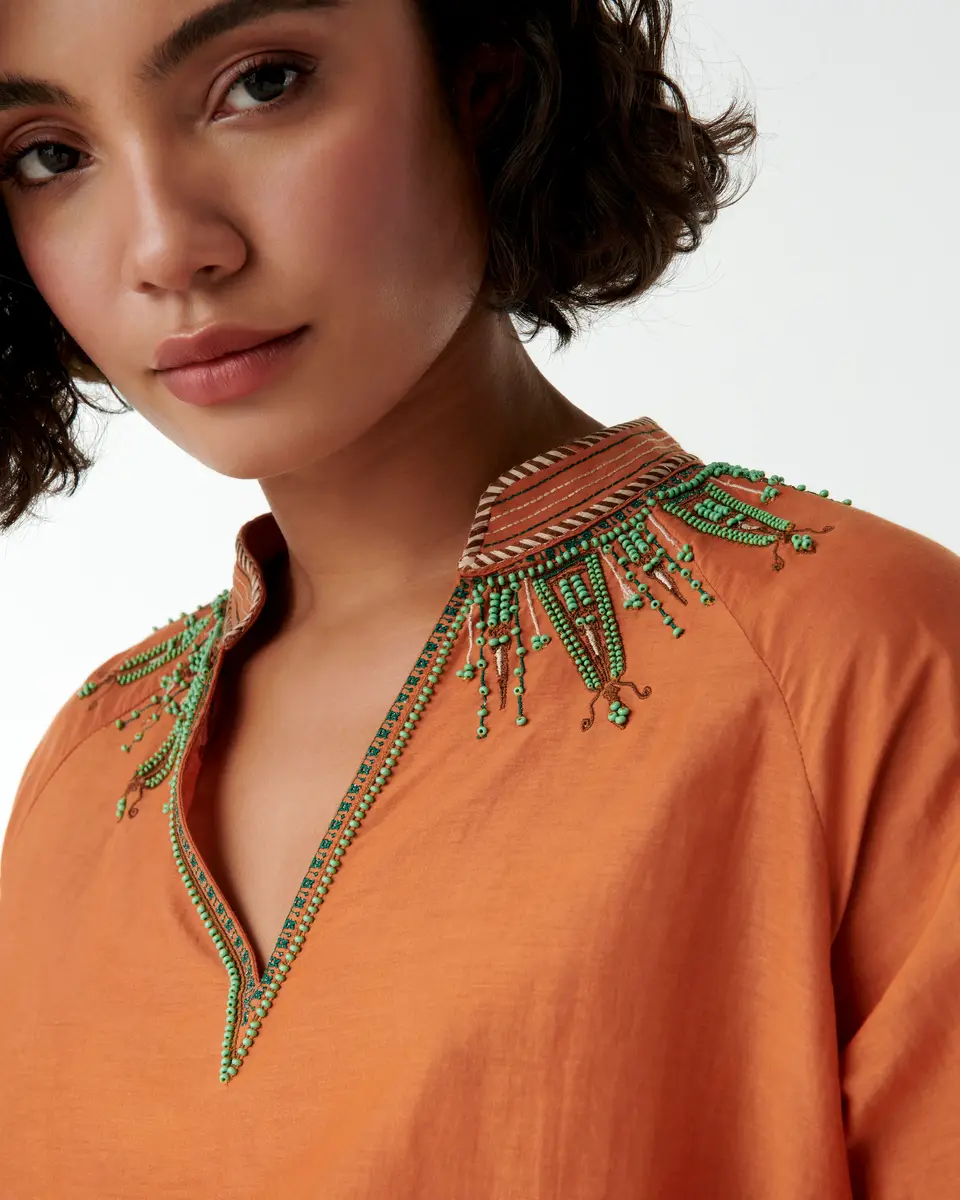 Emporio Sirenuse Ilizia Blouse with Backgammon Embroidery | Thumbnail 2 Emporio Sirenuse Ilizia Blouse with Backgammon Embroidery | Thumbnail 2