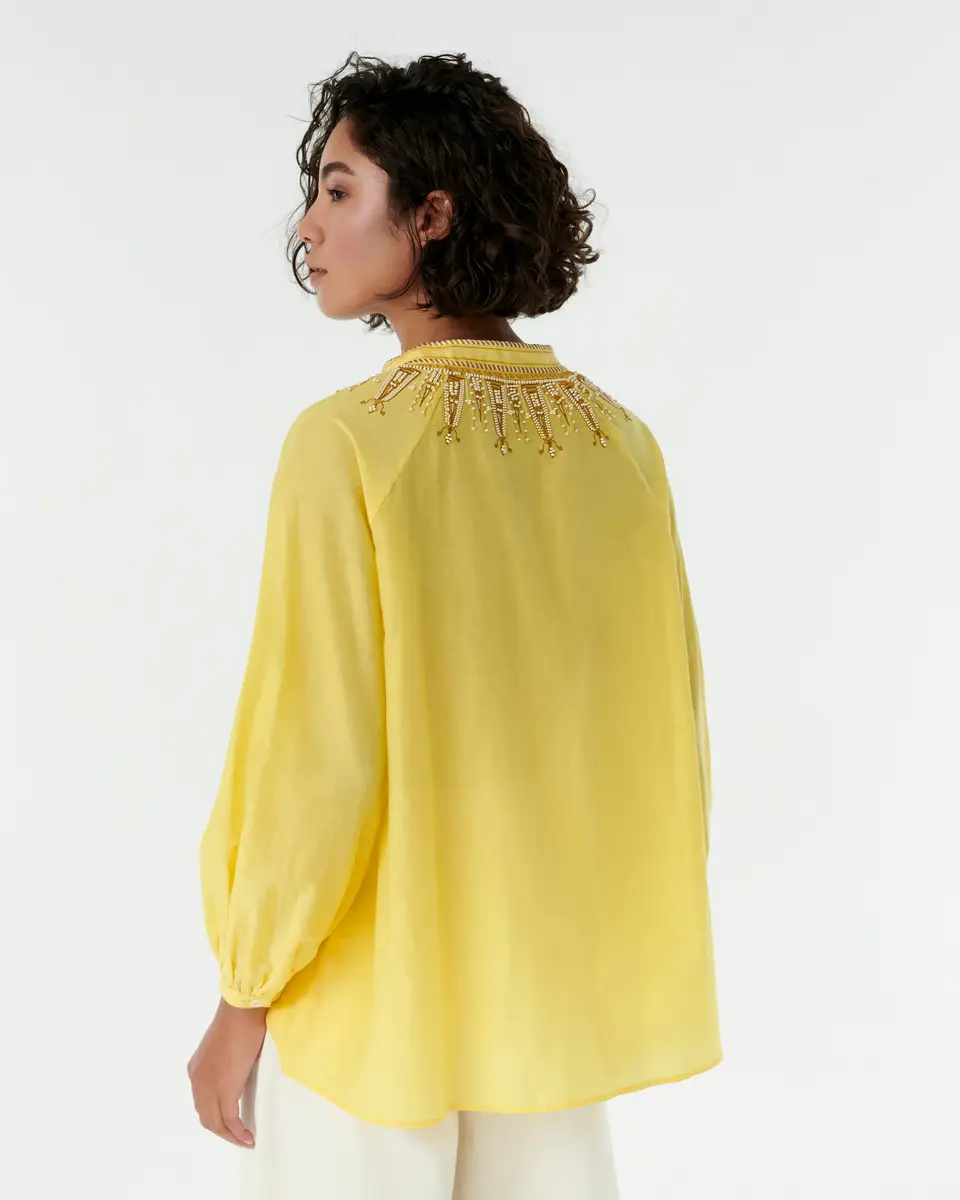 Emporio Sirenuse Ilizia Blouse with Backgammon Embroidery | Thumbnail 8 Emporio Sirenuse Ilizia Blouse with Backgammon Embroidery | Thumbnail 8