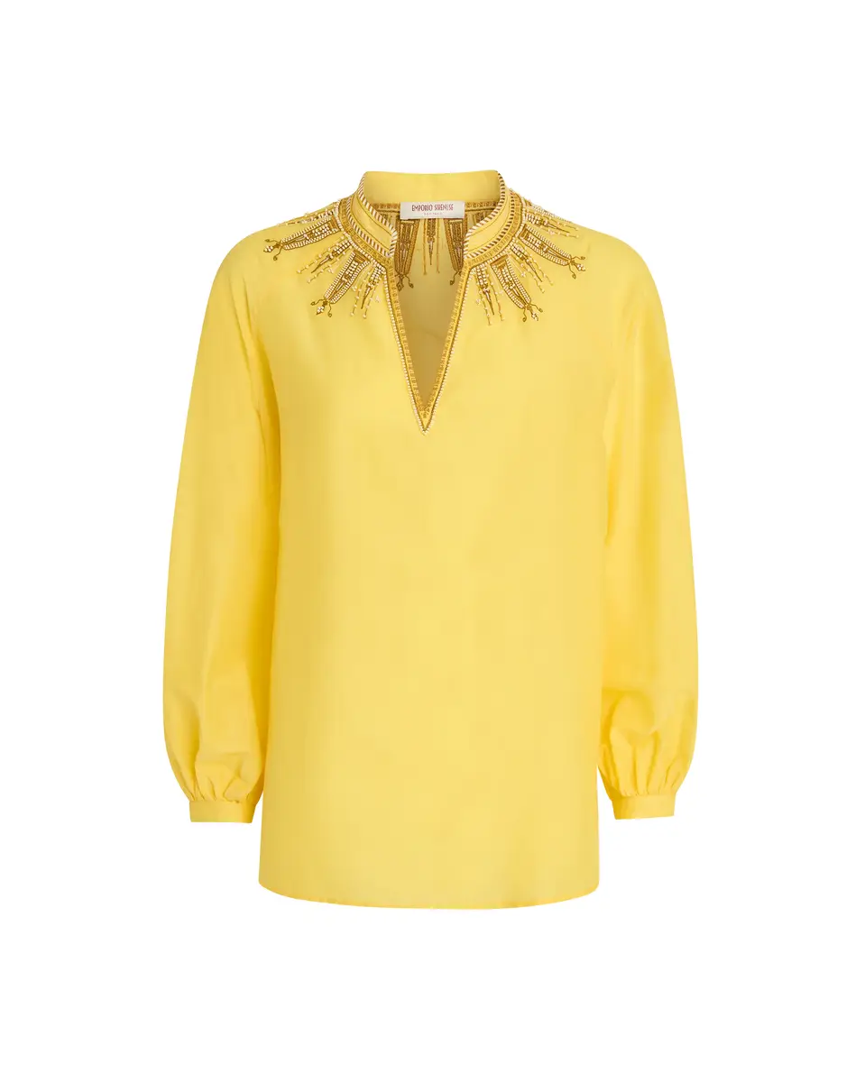 Emporio Sirenuse Ilizia Blouse with Backgammon Embroidery | Thumbnail 10 Emporio Sirenuse Ilizia Blouse with Backgammon Embroidery | Thumbnail 10
