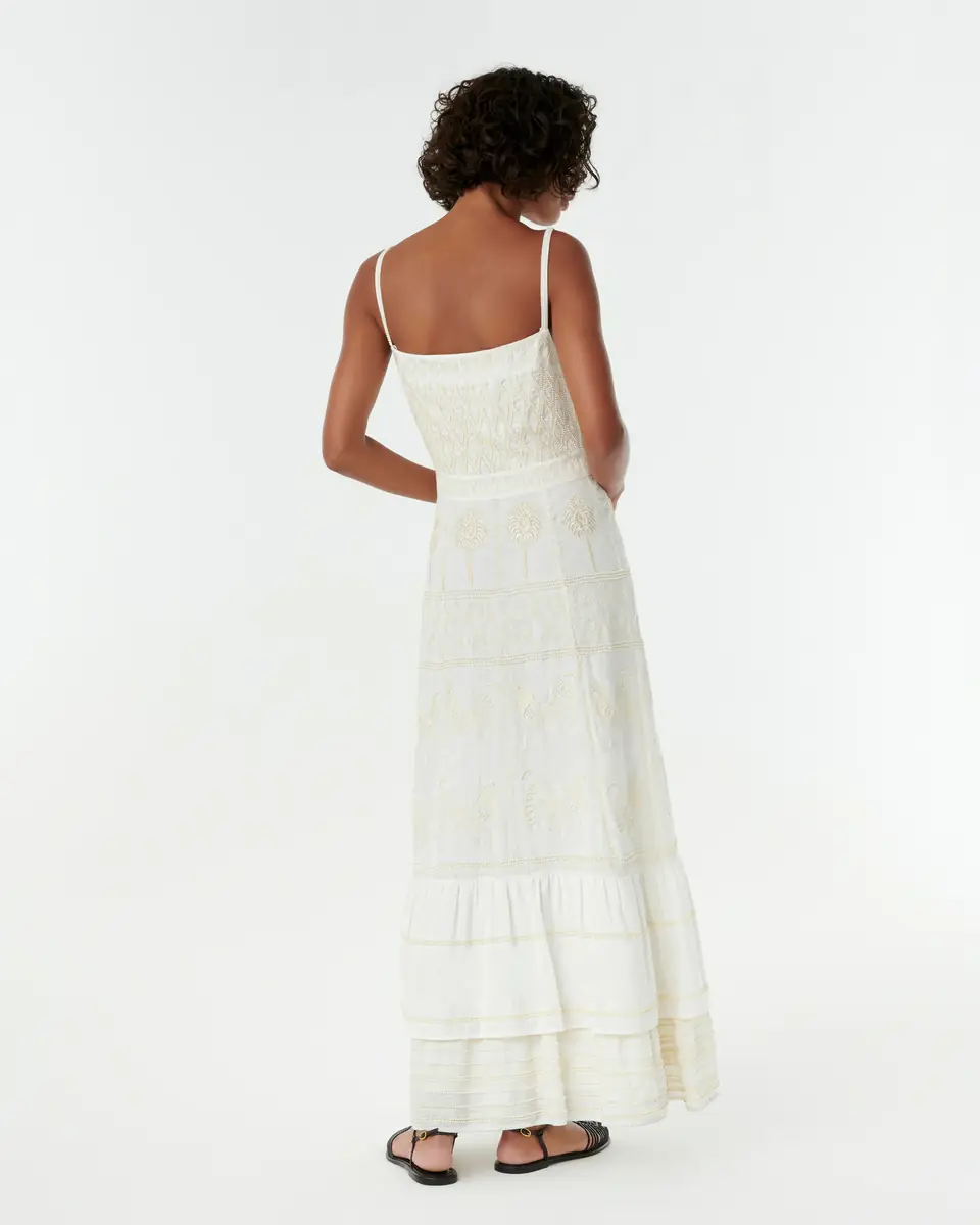Emporio Sirenuse Indah Dress with Greek Rooster Embroidery | Thumbnail 3 Emporio Sirenuse Indah Dress with Greek Rooster Embroidery | Thumbnail 3