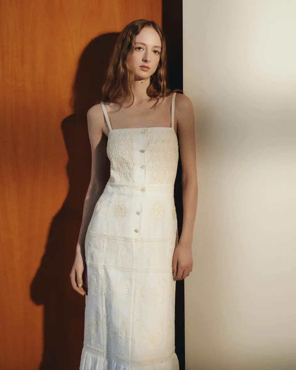 Emporio Sirenuse Indah Dress with Greek Rooster Embroidery | Thumbnail 5 Emporio Sirenuse Indah Dress with Greek Rooster Embroidery | Thumbnail 5