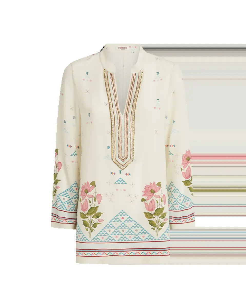 Emporio Sirenuse Jamila Tunic in Indian Rose Print